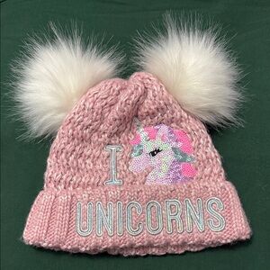 The Children's Place Pink Unicorn Fleece Beanie